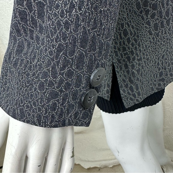 Tamotsu Longline Blazer Gray Viscose Blend - Picture 8 of 12